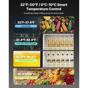"2-Glass Door Commercial Display <b>Refrigerator</b>-36.27 Cu. Ft. Upright Beverage Cooler with 8 Adjustable Shelves" - Product Image 4