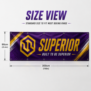 Superior international High Quality Personalized Boxing Ring Sponsor Display <b>Banner</b> with Durable Material Purple <b>Banner</b> - Product Image 4