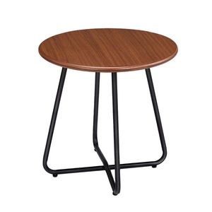 Table d'appoint d'extérieur résistante aux intempéries avec plateau imitation bois pour patio, jardin ou balcon - Product Image 2