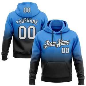 Sweat-shirt à capuche sportif tendance, nouveau design, personnalisé, bleu poudré, dégradé blanc-noir, vente en gros directe - Product Image 1