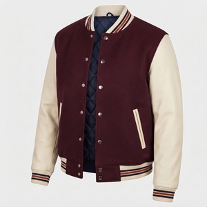 Blouson universitaire personnalisé en laine pour homme, fermeture éclair, style streetwear, tenue d'équipe, logo frontal, motif cœur, vêtements OEM en gros - Product Image 2