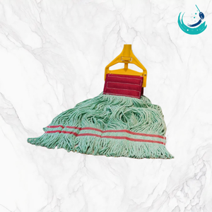 KSR High Quality Green Cotton Yarn Kentucky Mop Heads with 5" Red Top Band Self Wringer Reusable Durable Floor Cleaning - Product Image 2