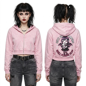 Sweat-shirt à capuche surdimensionné pour femme, style Acid Wash Forever Night, avec lettrage gothique, effet vintage usé, impression sérigraphique personnalisée, fabricant - Product Image 4