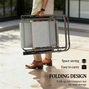 Sedia Pieghevole a 2 Pezzi Grigio Chiaro per Uso Esterno in Cortile - Lettino Prendisole - Product Image 3