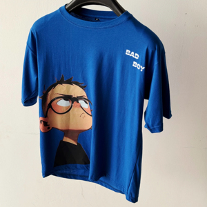 เสื้อยืดโอเวอร์ไซส์แขนสั้นผ้าโพลีเอสเตอร์/คอตตอนเนื้อนุ่มระบายอากาศได้ดี ทรงหลวม สกรีนลายกราฟิกได้ตามสั่ง แบบไหล่ตก ลายเสื้อเจอร์ซีย์ - Product Image 4