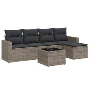 Conjunto de Sofás Modulares de Jardín en Ratán PE Gris Personalizable, Muebles de Exterior Duraderos y Elegantes - Product Image 2