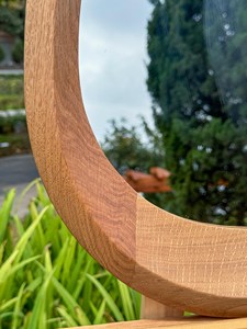 Espejo de Pared Grande con Forma de Huevo, de Madera Sólida, Moderno, Orgánico, Asimétrico, con Marco de Madera, Espejo Decorativo para Sala de Estar, Arte Decorativo de Pared - Product Image 5