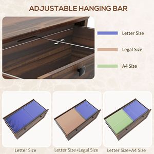 Armadietto Metallico a 2 Cassetti per Archiviazione Laterale con Funzioni Regolabili per Documenti A4, Letter e Legal, Marrone - Assemblato e Chiudibile a Chiave - Product Image 5