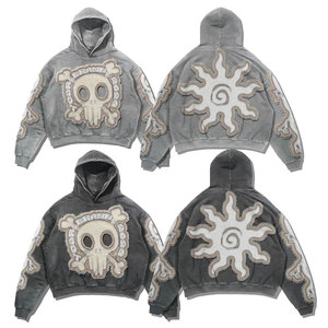 Best Quality Custom Street Wear <b>Workout</b> <b>Hoody</b> 100% Cotton Jersey Dye Washed <b>Hoodie</b> with Print Pattern Drop Shipping - Product Image 3