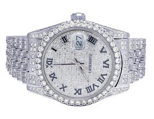 Reloj de Pulsera para Hombre con Diamantes Moissanite, Chapado en Plata de Ley 925, Estilo Ejecutivo, Movimiento de Cuarzo, Cristal de Acero Inoxidable - Product Image 4