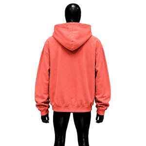 Sweat-shirt à capuche oversize rose corail avec imprimé graphique 'Rich Letter Money Stack' style streetwear pour homme, vente en gros, automne - Product Image 2
