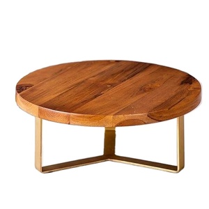 Support de table à gâteau en bois fait main élégant présentoir à cupcake pour mariages et événements Construction durable en acier inoxydable - Product Image 1