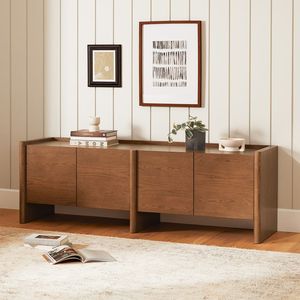 <b>Designer</b> Solid Oak <b>TV</b> Cabinet with Elegant Finish and High Quality Build Modern Living Room Furniture for Hotel Lobby and Lounge - Product Image 1