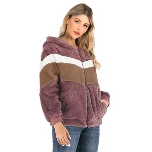 Nueva llegada de estilo moderno, sudadera con capucha 100% lana para mujer, sudaderas con capucha personalizadas con cremallera en varios colores, sudaderas para mujer OEM para exteriores CP-WH-06 - Product Image 5
