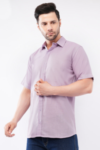 Chemise décontractée exclusive pour homme en sergé de coton uni, à manches longues, col ouvert, tissée, respirante, haut d'été élégant, sélection fine - Product Image 2