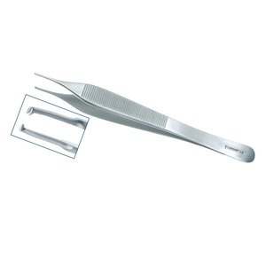 Pinzas Micro Adson Premium 1x2 Dentadas de 12 cm, Pinzas para Cirugía Plástica Facial, Instrumentos Quirúrgicos de Acero Inoxidable Alemán con Certificación CE - Product Image 1