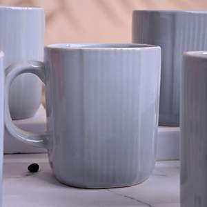 Serene Sky Blue Glazed Ceramic Coffee Mug <b>Set</b> of 6 <b>Microwave</b> Safe Enamel Mugs for Coffee and Milk - Product Image 3