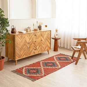 Tapis durables et faciles à nettoyer, tapis kilim en jute et laine tissés à la main sur mesure pour salon, chambre et bureau - Product Image 4