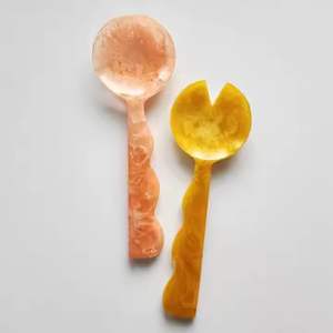 Juego de Cucharas para Ensalada de Resina Hechas a Mano de Primera Calidad, Diseño Moderno, Ligeras y Duraderas, Utensilios de Cocina para Servir Ensaladas, Herramientas para el Hogar y Restaurantes - Product Image 3