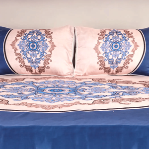Elegante Juego de Sábanas Dobles con Estampado Floral Azul, con Fundas de Almohada, Juego de Ropa de Cama de Algodón Suave de Lujo a Precios de Exportación - Product Image 1