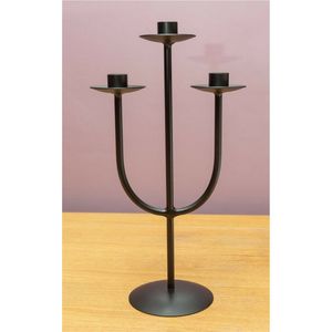 Modern <b>Black</b> Metal <b>Candelabra</b> 3Arm Candle Holder Elegant Table Centerpiece Stand for Wedding Home Decor Hospitality Candle Stand - Product Image 1