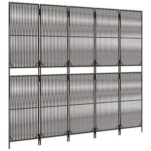 5-<b>Panels</b> Gray Poly Rattan Screen & <b>Room</b> <b>Divider</b> - Product Image 4