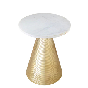 Luxury Handcrafted <b>Round</b> Glass Top Side <b>Table</b> with Gold Metal Base Modern Style for Living Room Balcony Bedroom - Product Image 5