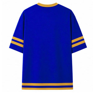 เสื้อยืดแขนสั้นสีน้ำเงิน Sigma Gamma Rho Sorority สำหรับผู้ชาย แต่งขอบสีทอง พร้อมตัวอักษรกรีก SGR เสื้อยืดลำลองผ้าฝ้ายสำหรับผู้หญิง - Product Image 3