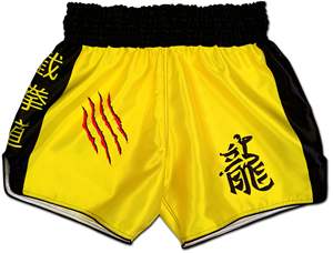 Shorts de Muay Thai con logo personalizado, tela satinada, transpirable, ligero, para entrenamiento en el gimnasio, cintura elástica, ropa deportiva para hombres y mujeres - Product Image 2