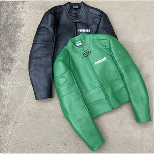 Chaqueta de Cuero Casual para Hombre, con Logotipo Personalizado, Diseño en Blanco, Tallas Grandes, Chaquetas para Hombre de Alta Calidad - Product Image 5