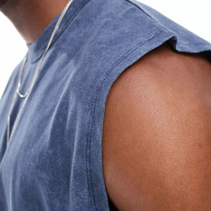 เสื้อกล้ามออกกำลังกายผู้ชายแบบสั่งทำ เสื้อยืดออกกำลังกายแฟชั่นใหม่สำหรับผู้ชาย เสื้อยืดแขนกุดสำหรับผู้ชายแบบสั่งทำ - Product Image 6