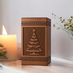 Handcrafted Rosewood Christmas Tree Urn: Engraved <b>Memorial</b> <b>Keepsake</b> urn <b>Memorial</b> <b>Keepsake</b> by AYAANS - Product Image 5