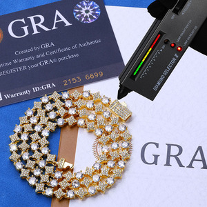 Collier en argent 925 avec diamants de laboratoire Star Link, léger, certifié, bijou de luxe, idéal pour mariage ou cérémonie, chaîne fine. - Product Image 6