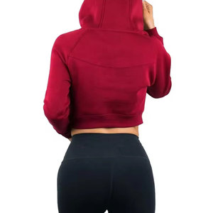 Sudadera corta de manga larga para mujer, estilo urbano, sublimada, de algodón, para fitness. - Product Image 2