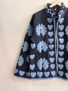 Ethnic Vintage <b>Kantha</b> <b>Jacket</b> Embroidered Suzani Cotton Indian <b>Jacket</b> For Women - Product Image 3