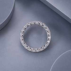 Anillo de Eternidad de Lujo en Oro Amarillo de 14K con Moissanita de Corte Redondo para Mujer, 1.34CTW, Anillo Apilable para Aniversario de Bodas, Joyería Fina - Product Image 3