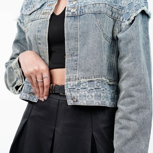 <b>Custom</b> <b>Denim</b> <b>Jackets</b> with Embroidery on All Over <b>Denim</b> <b>Jacket</b> for Women Floral Embroidery Women's <b>Denim</b> <b>Jackets</b> - Product Image 2