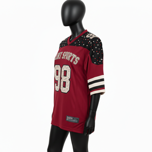 Camiseta de Fútbol Femenina de Calidad, Transpirable, de Malla de Poliéster GSM, Diseño de Paneles Marrón y Negro, Logotipo Personalizado, Camiseta de Fútbol Femenina de Algodón - Product Image 4