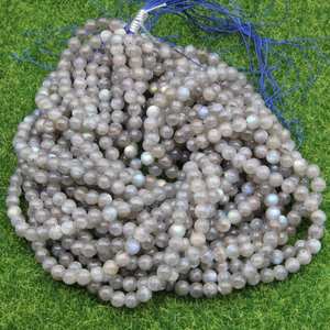 Lot en gros de perles de bijoux certifiées en labradorite naturelle, rondes, facettées, calibrées, non traitées - Product Image 5