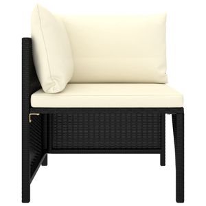 4-Seater Black PE <b>Rattan</b> Patio <b>Sofa</b> with Square Removable Covers Garden Furniture - Product Image 3