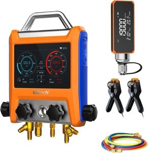 Elitech Digital 4 Válvula <span class=keywords><strong>Manifold</strong></span> Medidor W/Mangueiras Grampos & Vacuum <span class=keywords><strong>Gauge</strong></span> EMG-40VPro 5 Tela Sensível Ao Toque OTA Firmware APP Controle - Product Image 1