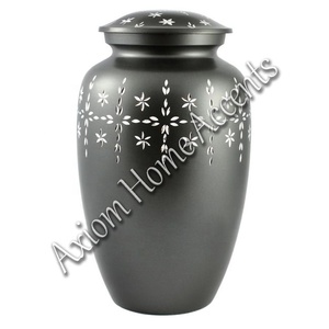 Modern Aluminum Cremation Urn With Artisanal Engravings Elegant <b>Memorial</b> Keepsake by Axiom Home Accents - Product Image 3