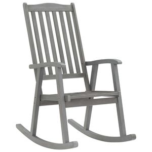 Grande chaise à bascule en bois d'acacia gris, chaise à bascule en bois massif de qualité supérieure - Product Image 2