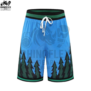 New Trendy Custom Logo Eco-Friendly Breathable Quick Dry Mesh Shorts Sublimation-Printed Polyester for Casual Style <b>Elastic</b> - Product Image 2