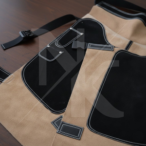 Tabliers de fermeur en cuir véritable de luxe modernes, très demandés, équipement de sécurité professionnel multifonctionnel et robuste pour l'équitation - Product Image 4