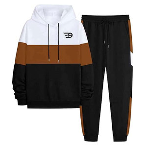 Survêtements à capuche pour hommes, style urbain, ensemble deux pièces, haut à capuche assorti au bas, pour la course à pied, la remise en forme, usage quotidien - Product Image 1