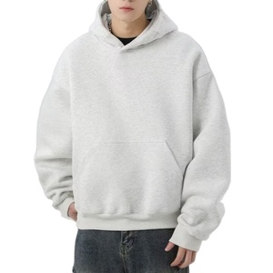 Sudadera Premium superior con logotipo personalizado para hombre, superventas, cómoda Sudadera con capucha corta cuadrada, Jersey de algodón polar de alta calidad, gota - Product Image 1