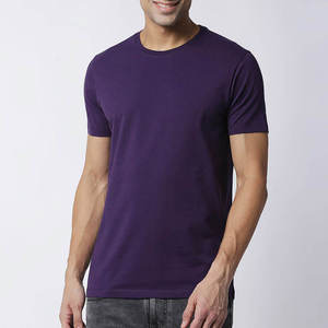 เสื้อยืดแขนสั้นผู้ชายสีพื้นเรียบง่าย สวมใส่สบาย ผ้าฝ้าย 100% ทรงปกติ ระบายอากาศได้ดี ราคาถูกจากโรงงาน ขาย - Product Image 1