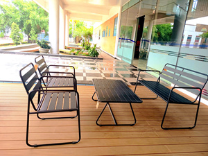Banco de Metal para Exteriores de 2 Plazas, Banco de Jardín de Acero con Recubrimiento en Polvo - Product Image 6