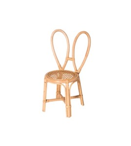 Chaise pour enfant en rotin naturel artisanal avec siège tressé, structure en bois et design ludique inspiré du lapin, fabriquée au Vietnam - Product Image 1